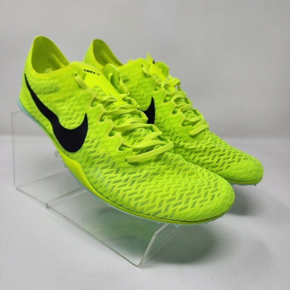 Nike Track & Field Shoes Mens 8.5 Green Zoom Mamba Racing Spike Swoosh Spell Out - Picture 1 of 11